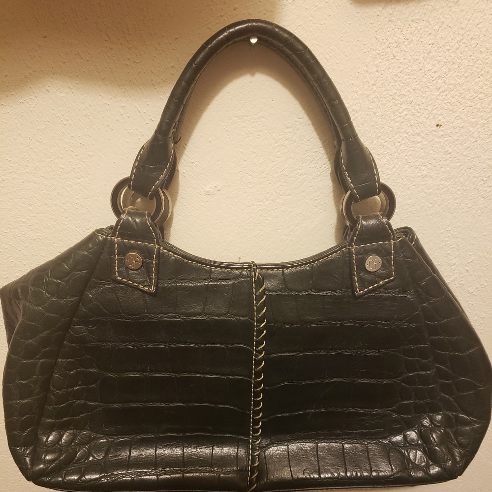 Donald J. Pliner black leather purse